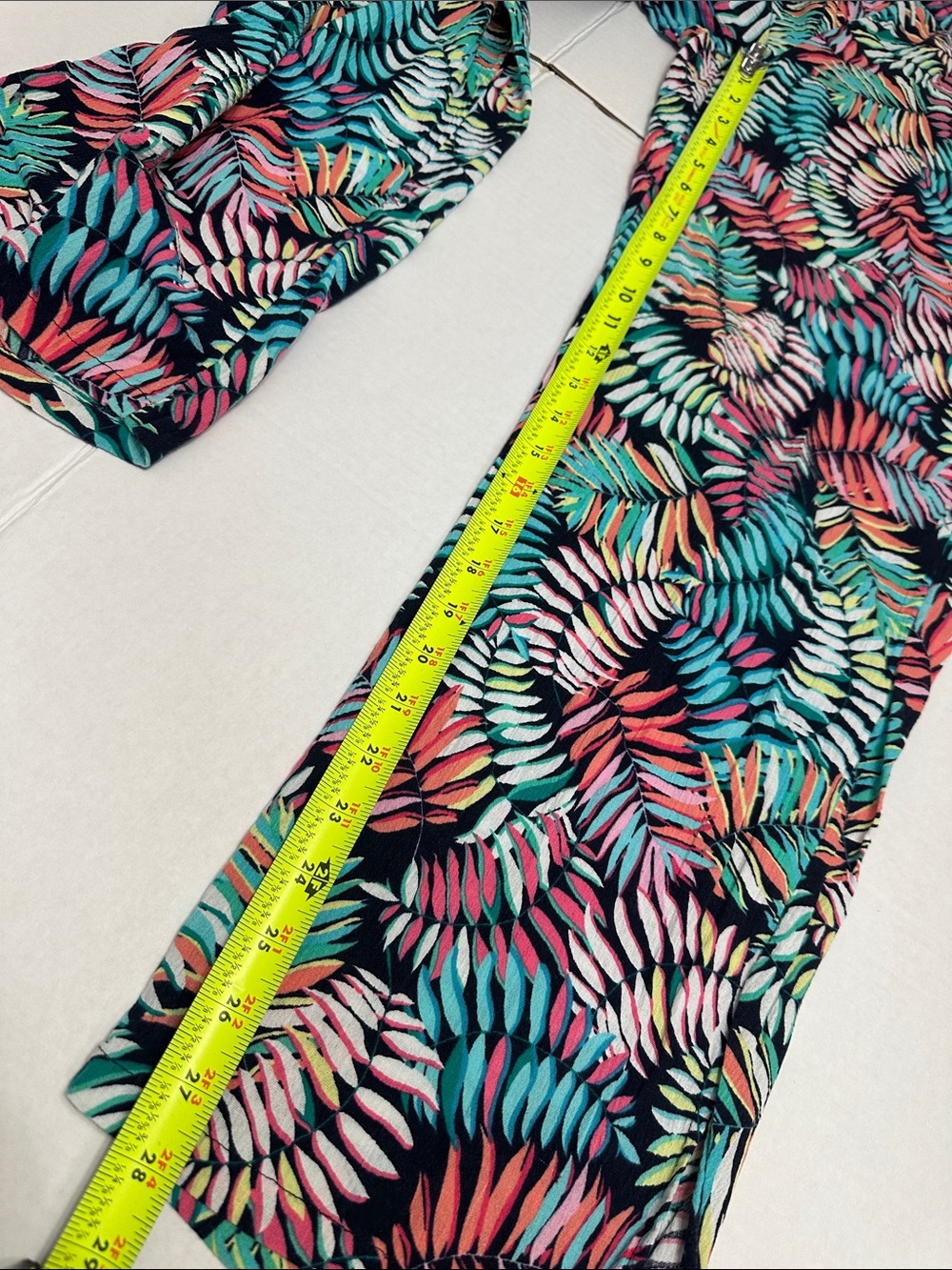 Talbots Crinkle Cotton Beach Pants Breezy Palm Print Resort Wear Coastal Medium - Picture 12 of 12